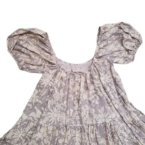 Anthropologie By Together Floral Dress Womens Small Puff Sleeve Boho Fairy thumbnail 3