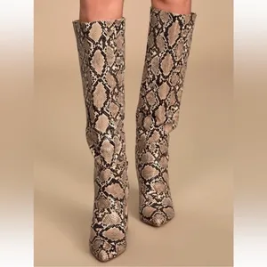 Lulus Katari Tan Snake Pointed-Toe Knee High
Boots 6.5 thumbnail 3