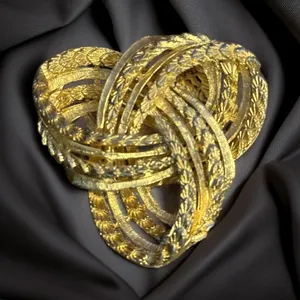 Vintage gold tone rope knot brooch thumbnail 1