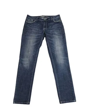 Wrangler Rock 47 Low Rise Skinny Jeans Blue Western Grunge Embroidered Womens thumbnail 1