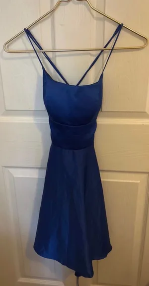 B Darlin royal blue satin homecoming Dress thumbnail 1