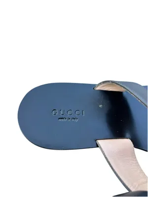 Gucci Marmont GG Thong Sandals EU 37 US 7 Black Leather Flat Flip Flop Slides thumbnail 4