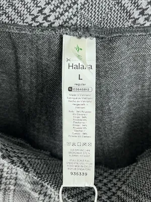 HALARA Gray Plaid Ultra High Rise Wide Leg Pockets Pull On Pants Trousers Large thumbnail 4