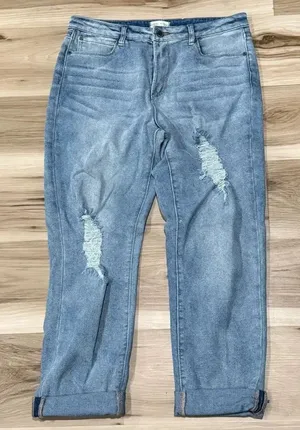 Kendall and Kylie Cropped Distressed Jeans Women’s 11/12 thumbnail 1