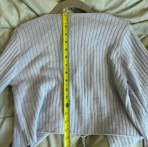 SheIn Sky Blue Self Tie Cottagecore Y2K Cardigan With Flared Sleeves Size Medium thumbnail 9