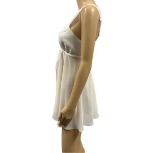 Anthropologie Flora Nikrooz Chemise Lingerie Ivory Embroidered Sequin Neckline M thumbnail 2