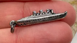 Vintage Sterling Silver Queen Mary Ocean Liner Ship Charm 3.27g Nautical Souv thumbnail 1