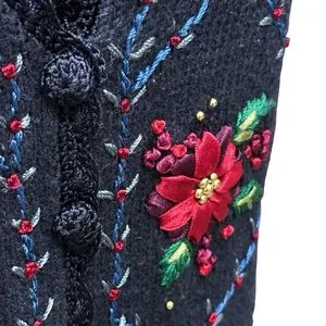 Erika II Holiday Christmas‎ Sweater Vest Embroidered Women's Size Petite Small thumbnail 3