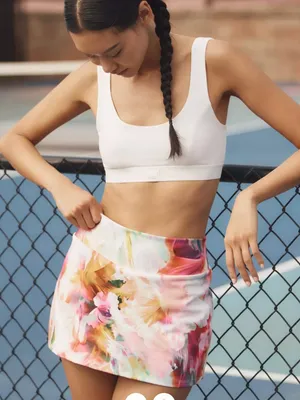 Anthropologie Peggi Kroll Daily Practice Mini Skort Floral Tennis Skirt Size Med thumbnail 1