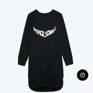Zadig & Voltaire Diaz Peace Love Black Sweatshirt Mini Dress NWT Women's‎ L M thumbnail 4