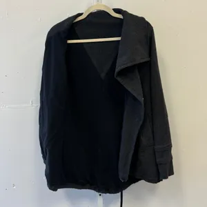 Lululemon Gratitude Wrap Heathered Inkwell Cardigan‎ Shawl Collar Size 6 thumbnail 5