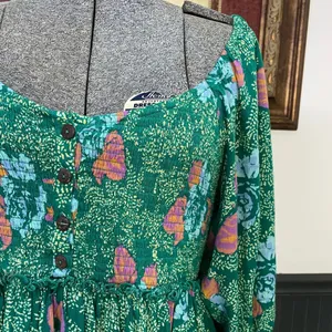 Free People Endless Summer Picnic Emerald Green Floral Boho Mini Dress - Sz S 🧡🎀 thumbnail 5