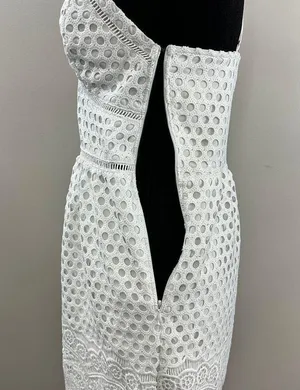 Abercrombie & Fitch White Crochet Lace Eyelet Strappy Mini Dress thumbnail 7