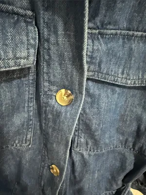 Women's Dark Blue Denim Belted Jacket Size XL thumbnail 5