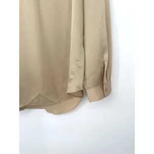 Ann Taylor Blouse Women‎ XXL Gold Satin Button Down Holiday Professional Office thumbnail 4