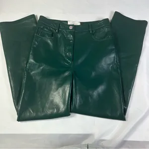 Aritzia Wilfred The Melina Faux Leather Pants in Aventurine Green Women's Size 6 thumbnail 3