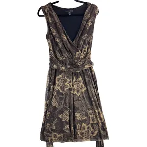 WESTON WEAR S‎ Brown Floral Wrap Midi Dress Whimsygoth Boho Fairy Y2K thumbnail 11