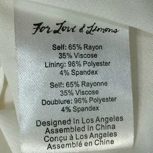 For Love & Lemons White Yellow Cherry Ashland Lace Up Mini Dress size XS NEW Tag thumbnail 4