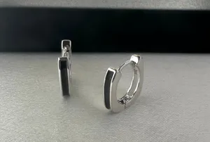 Geometric Square Small Hoop Earrings for Men Women Streetwear Unisex Style thumbnail 2