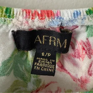 AFRM Revolve Sophie Smocked Top Floral Long Sleeve Square Neck Colorful Spring S thumbnail 9