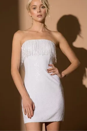 White beaded dress thumbnail 1