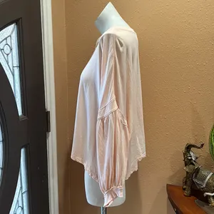 Free people blush pink bell sleeve Blouse thumbnail 4