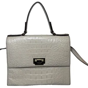 Kate Spade Doris Crocodile Embossed Leather Top‎ Handle Crossbody Bag Ivory thumbnail 1