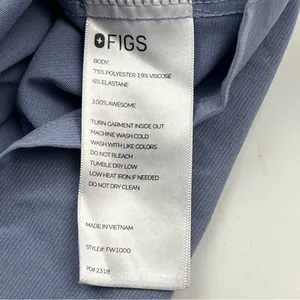 Figs Technical Purple Blue Grey Gray Short Sleeve V-neck Scrub Top Womens Small‎ thumbnail 3