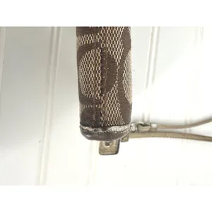 Coach Penelope Zip Wristlet Wallet Turn-Lock Gold Brown Signature Gold Liner Y2K thumbnail 8