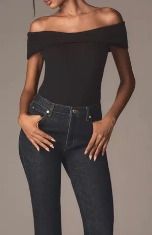 Anthropologie Pilcro Women’s Off the Shoulder Twist Rib Top Size XXS thumbnail 1
