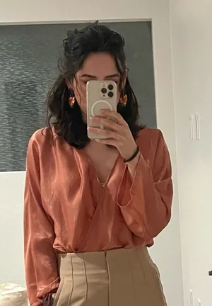 Zara Women's Blush Wrap Blouse thumbnail 1
