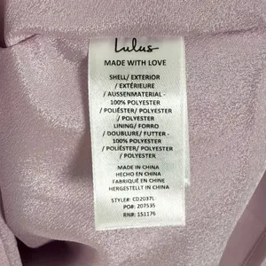 Lulus Siya Lilac Abstract Print Cowl Sash Mini Dress Size Medium NWT thumbnail 4