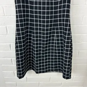 H&M Black Plaid Checked Grid Print Mini Dress Size 6 thumbnail 5