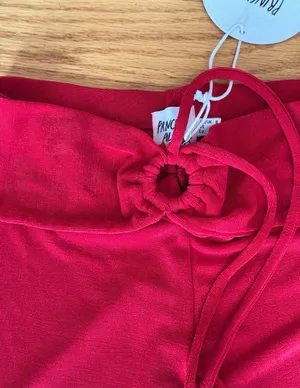 NWT Princess Polly Red Flare Pants High Rise Cut Out S 4 thumbnail 4