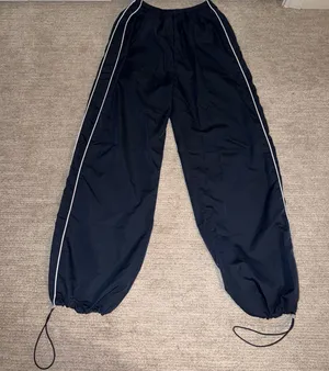 Navy Blue Track Pants with White Stripes Size XS thumbnail 1