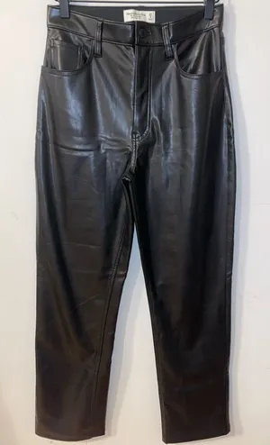Abercrombie & Fitch The 90’s Straight Ultra High Rise Faux Leather Pants Size 4 thumbnail 1