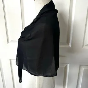 Ekouaer black wrap top size small thumbnail 2