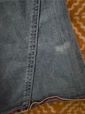 Women's Blue Flare Jeans with Red Dragonfly Patch Size undefined thumbnail 6
