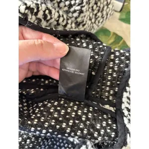 Blank NYC Boucle Knit Motorcycle Moto Jacket Black White Women’s Size XS thumbnail 5