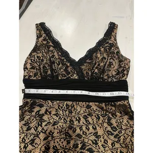 SL Fashions Womens Black Lace Gold Lining Sleeveless A-Line Midi Dress‎ Size 6 thumbnail 6