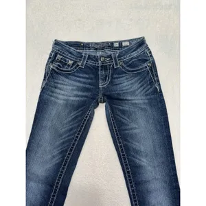 Miss Me Womens Skinny Jeans Medium Wash Embroidered Mid Rise Sz 26 thumbnail 2