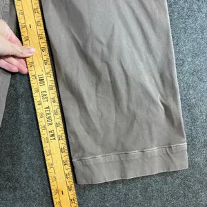 Spanx Stretch Twill Wide Leg Crop Pants Taupe Brown High Rise Button Detail M thumbnail 5