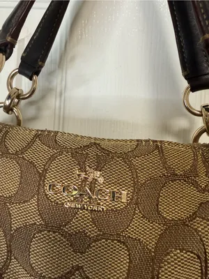 Coach Khaki/Brown Signature Canvas Shoulder Bag /Crossbody bag thumbnail 2