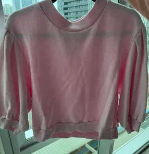 Something Navy Pink Cropped Sweatshirt thumbnail 4