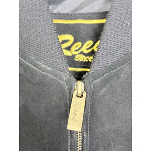 Vintage 90s Black Suede Bomber Jacket Minimalist Leather Reed M thumbnail 3