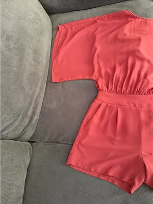 White House/Black Market Red Romper Size 0 thumbnail 4