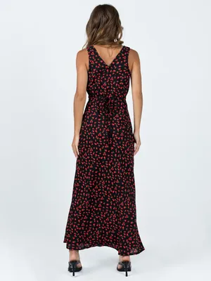 Princess Polly Nellie Maxi Dress Black/Red Floral Size 4 New with tag thumbnail 6