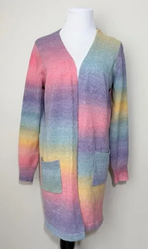Grace Karin Ombré Rainbow Open Front Cardigan Sweater thumbnail 1