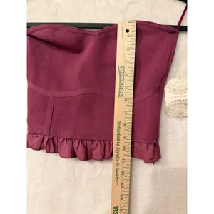 Altar'd State NWT Berry Purple Corset Style Ruffle Hem Tube Top Womens Medium thumbnail 4