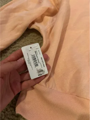 D18 Sweater top salmon color size large high neck comfy thumbnail 7